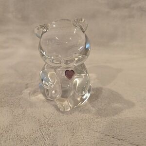 Fenton Glass February Amethyst Birthstone Bear. 4"